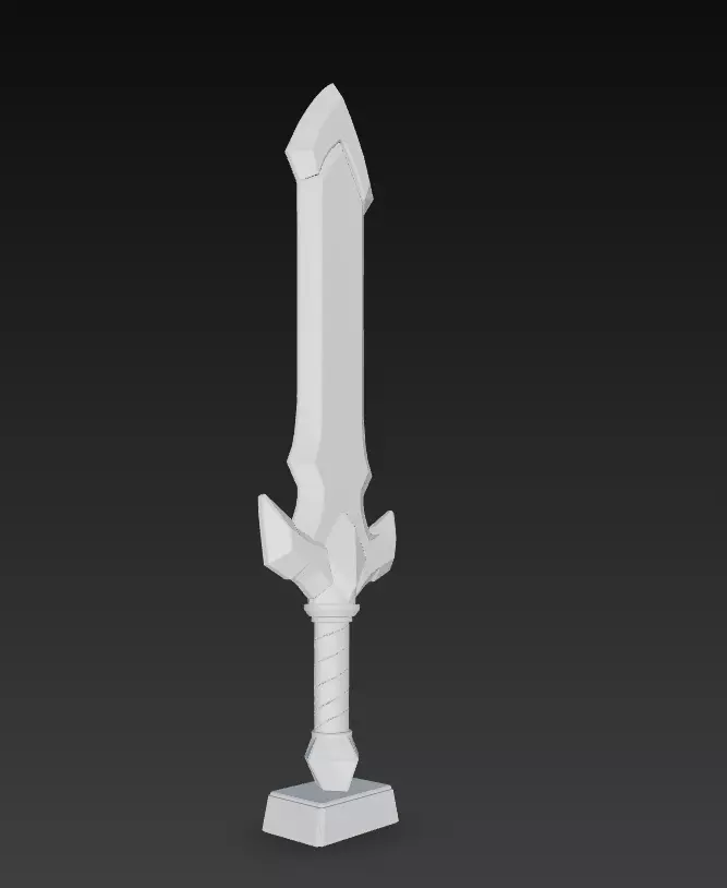 Voidblade - Stylized Fantasy Sword with Techno-Rune Details 3D model_8