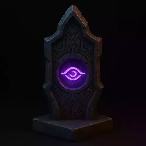 Gothic Ritual Relic - Stylized Arcane Stone with Glowing Eye