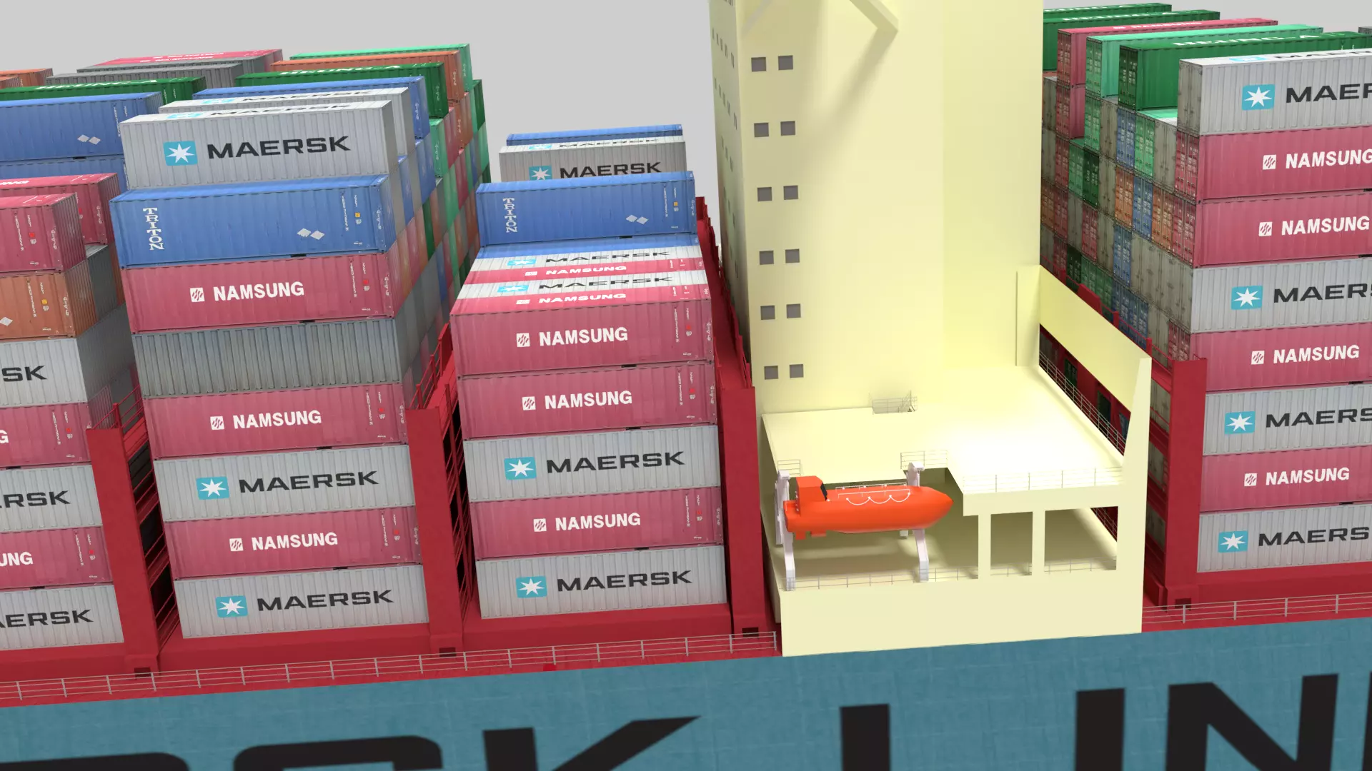 Emma container ship 3D model_4