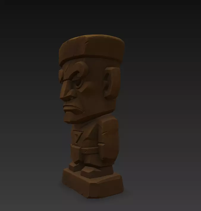 Tribal Guardian Idol - Stone Sculpture 3D Model for Print 3D print model_5