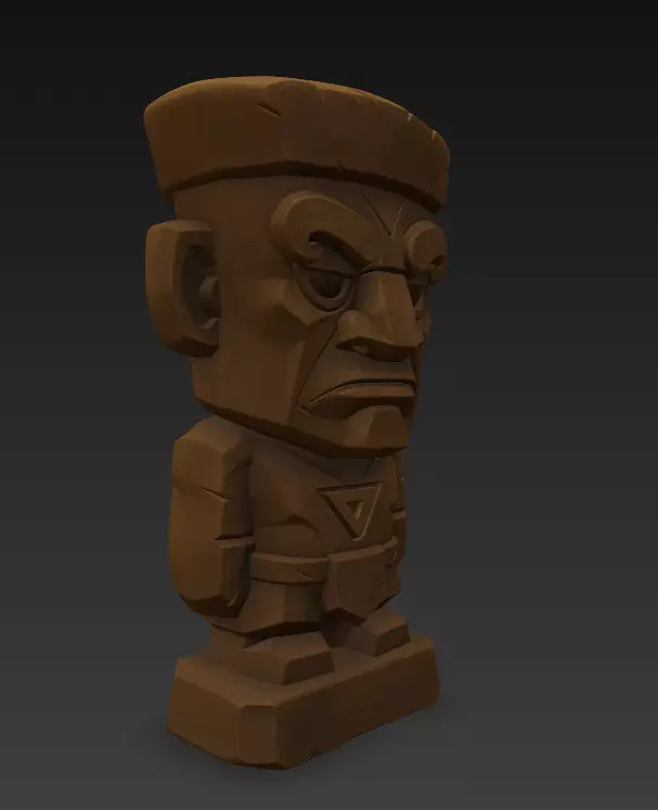 Tribal Guardian Idol - Stone Sculpture 3D Model for Print 3D print model_4