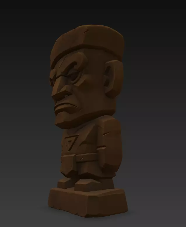 Tribal Guardian Idol - Stone Sculpture 3D Model for Print 3D print model_8