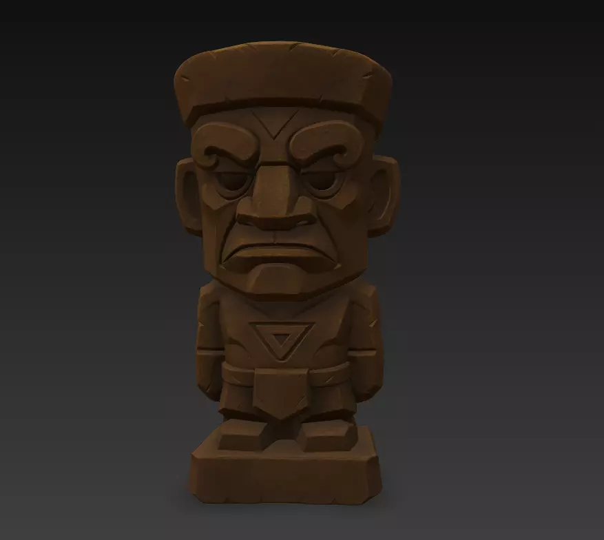 Tribal Guardian Idol - Stone Sculpture 3D Model for Print 3D print model_3