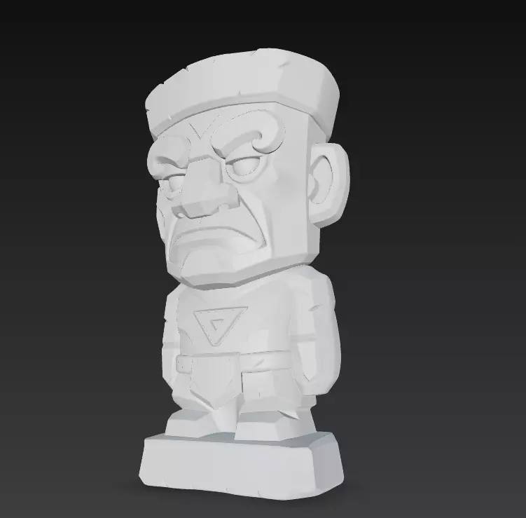 Tribal Guardian Idol - Stone Sculpture 3D Model for Print 3D print model_9