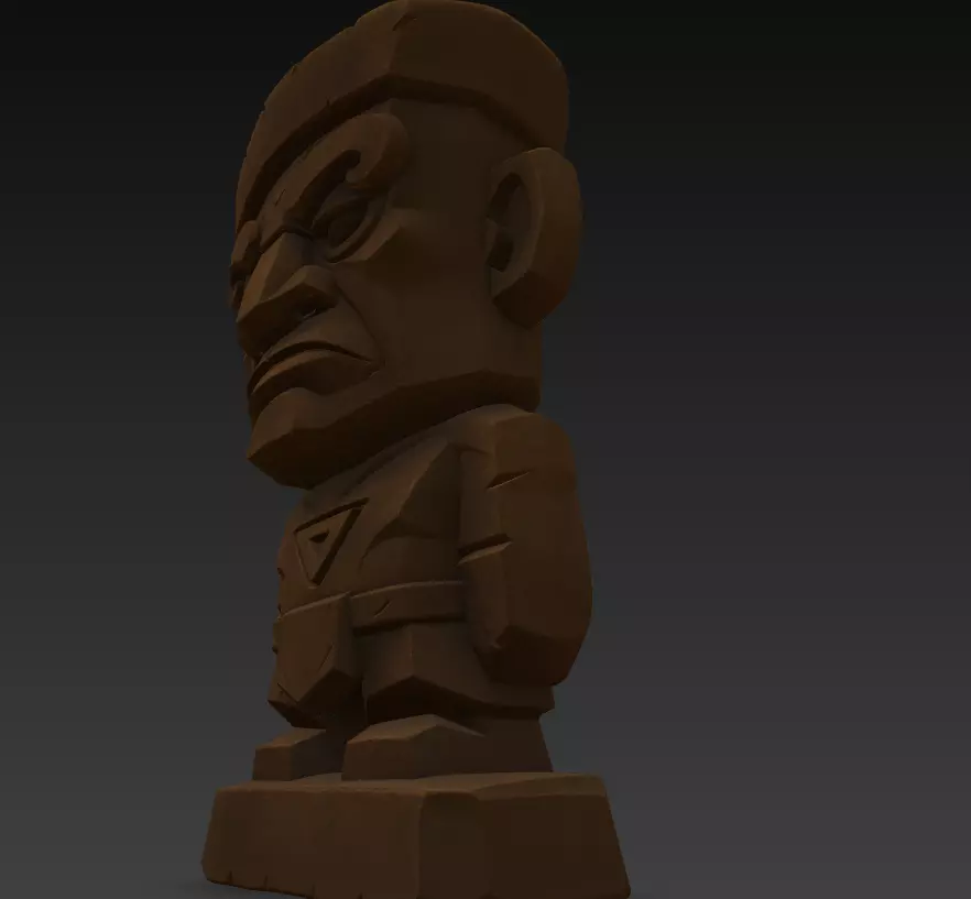 Tribal Guardian Idol - Stone Sculpture 3D Model for Print 3D print model_2