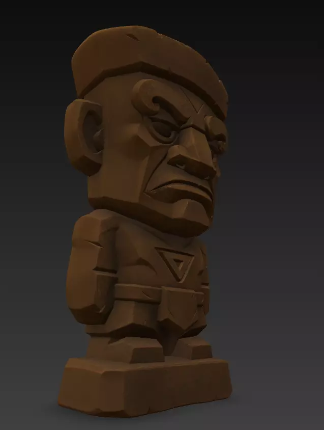 Tribal Guardian Idol - Stone Sculpture 3D Model for Print 3D print model_7