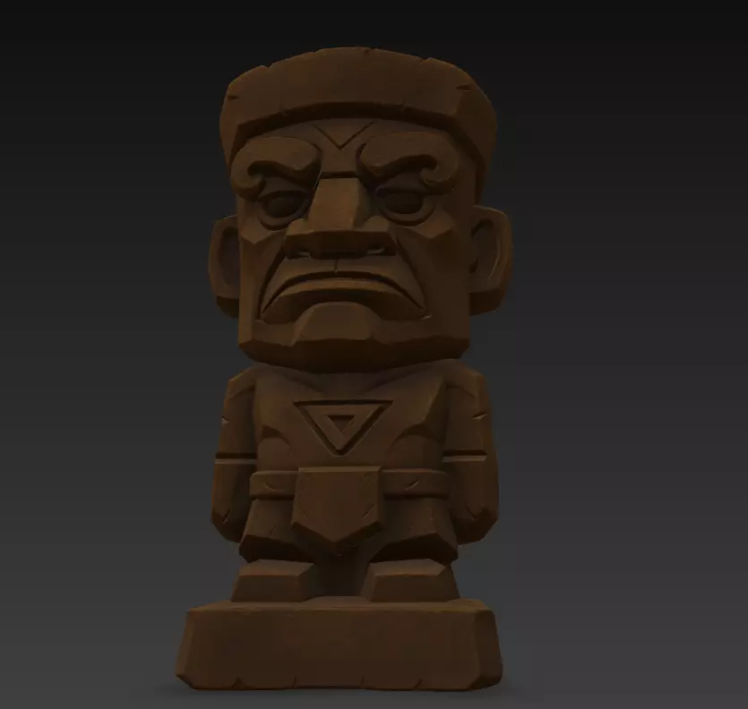 Tribal Guardian Idol - Stone Sculpture 3D Model for Print 3D print model_6