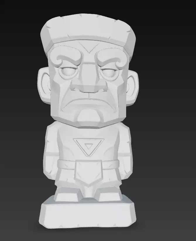 Tribal Guardian Idol - Stone Sculpture 3D Model for Print 3D print model_10