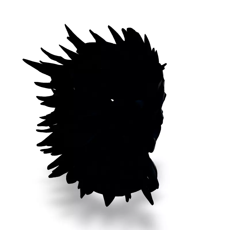 Tribal Warrior Head Bust 3D Model Low-poly 3D model_5