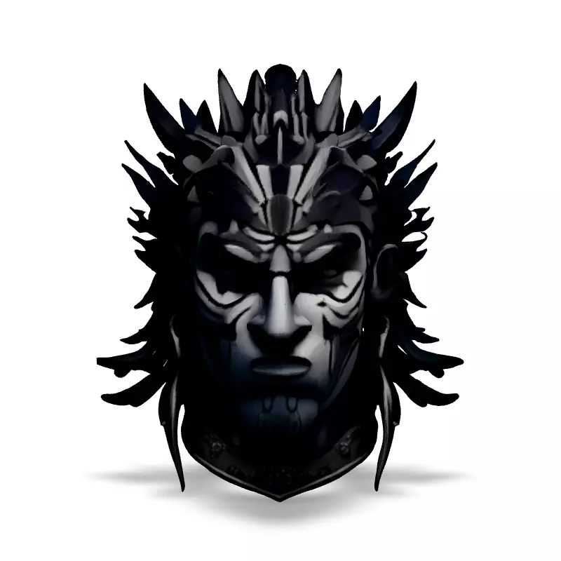 Tribal Warrior Head Bust 3D Model Low-poly 3D model_3