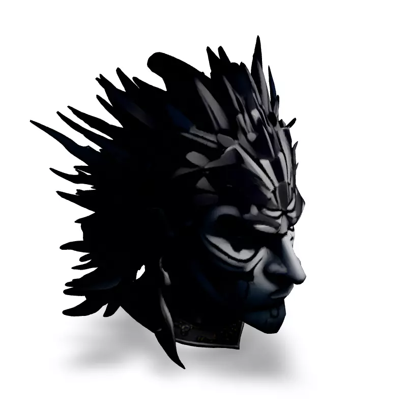 Tribal Warrior Head Bust 3D Model Low-poly 3D model_2