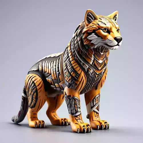 Stylized Robotic Fox 3D Model Low-poly 3D model