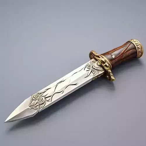 Ornate Fantasy Dagger 3D Model