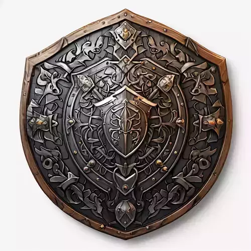 Fantasy Ornate Shield LowPoly Game Asset Low-poly 3D model