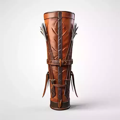 Medieval Leather Quiver with Arrows