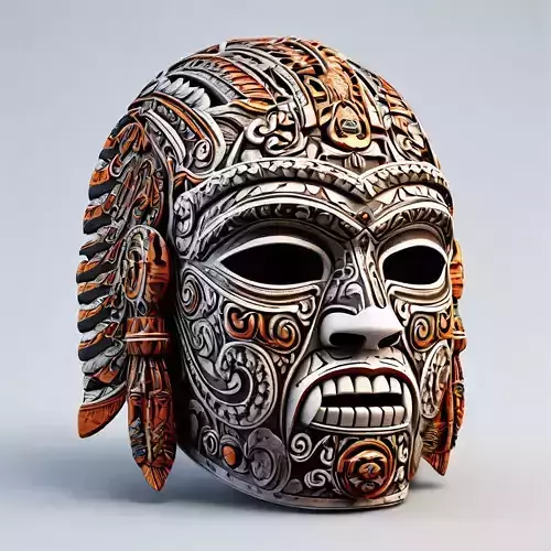 Intricate Tribal Mask 3D Model