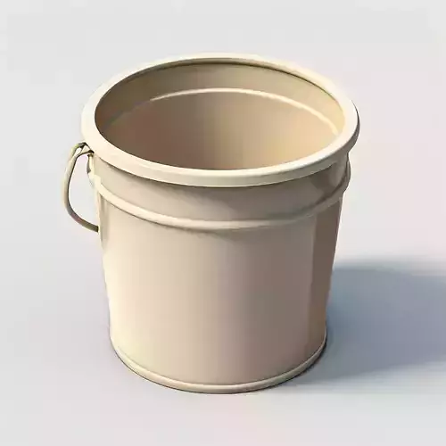 Realistic Metal Bucket 3D Model