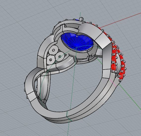 Ring with an oval 001 3D print model_2