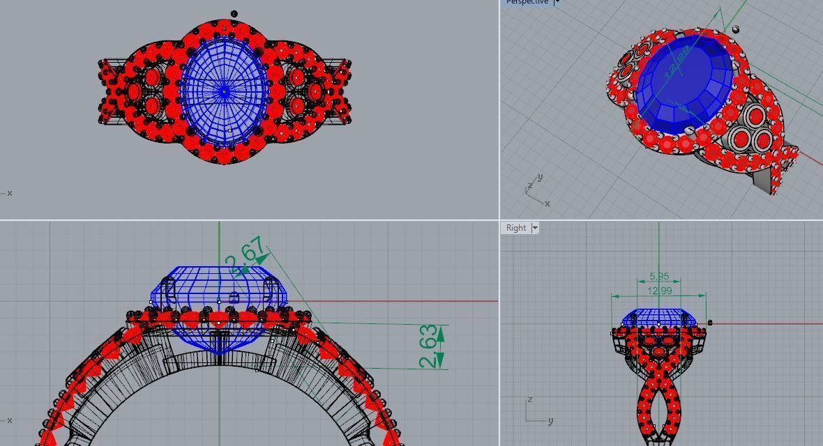 Ring with an oval 001 3D print model_1
