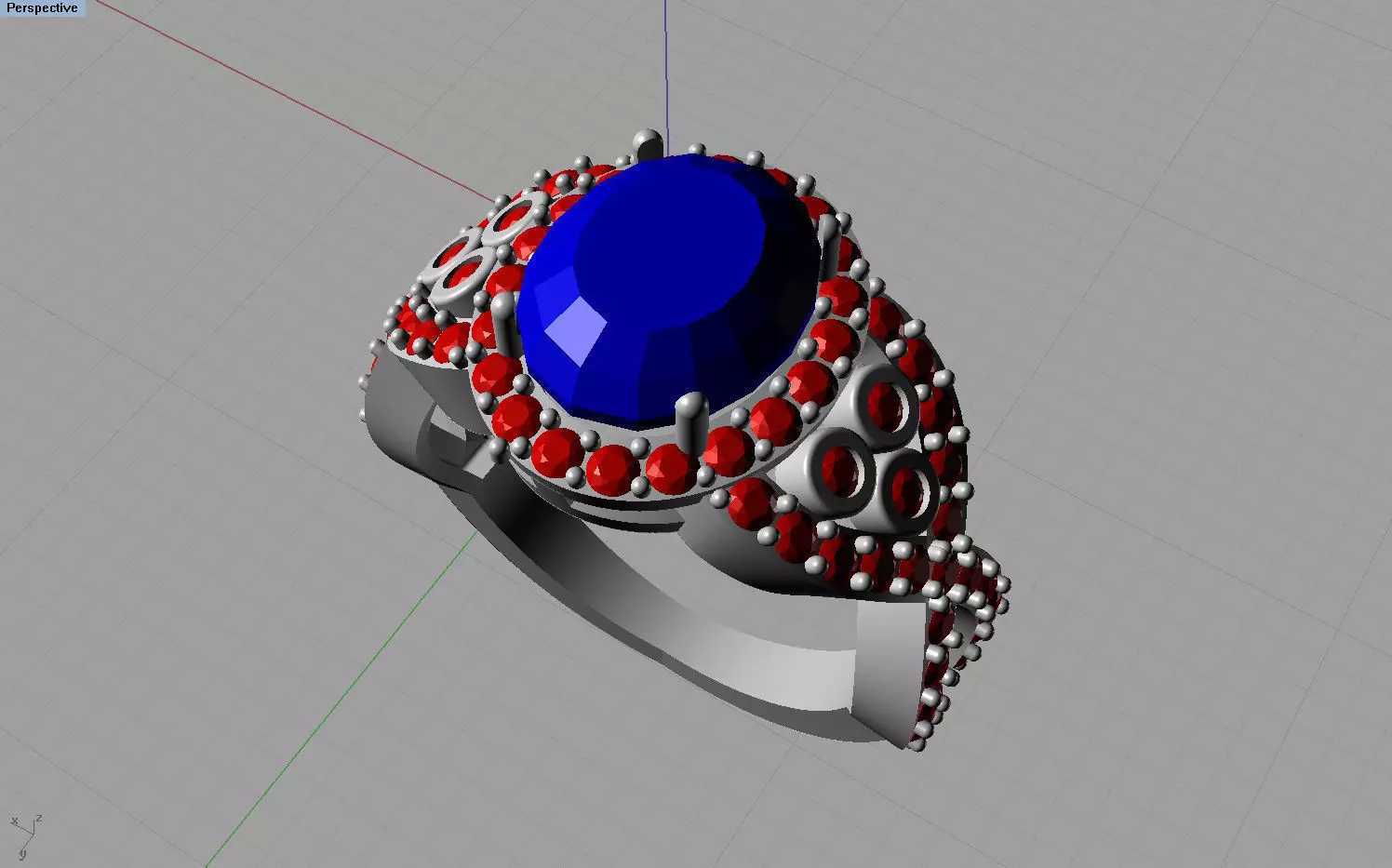 Ring with an oval 001 3D print model_0