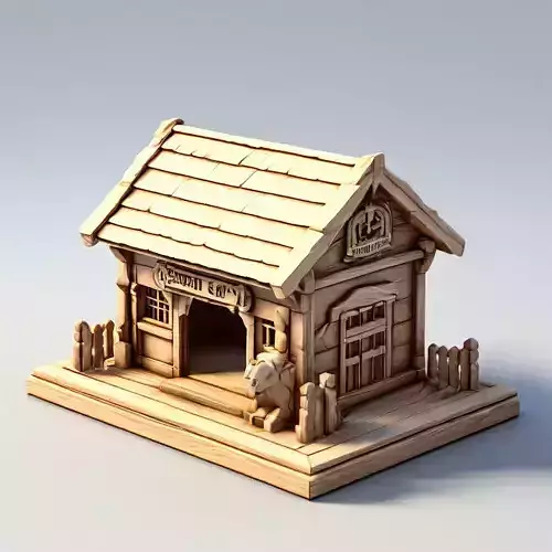 Stylized LowPoly Wooden Cabin