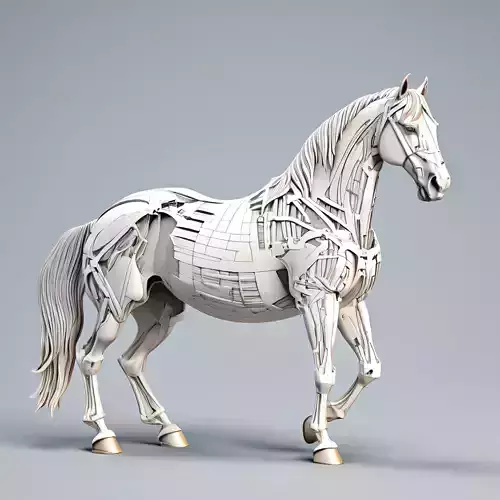 Robotic Horse SciFi Mechanical Stallion