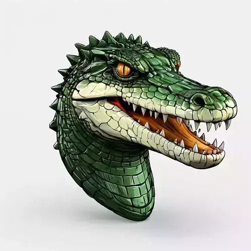 Realistic 3D Crocodile Head Model Low-poly 3D model