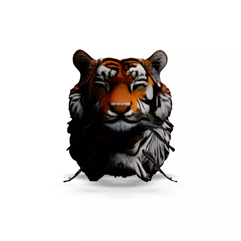 Realistic Tiger Head 3D Model Low-poly 3D model_3