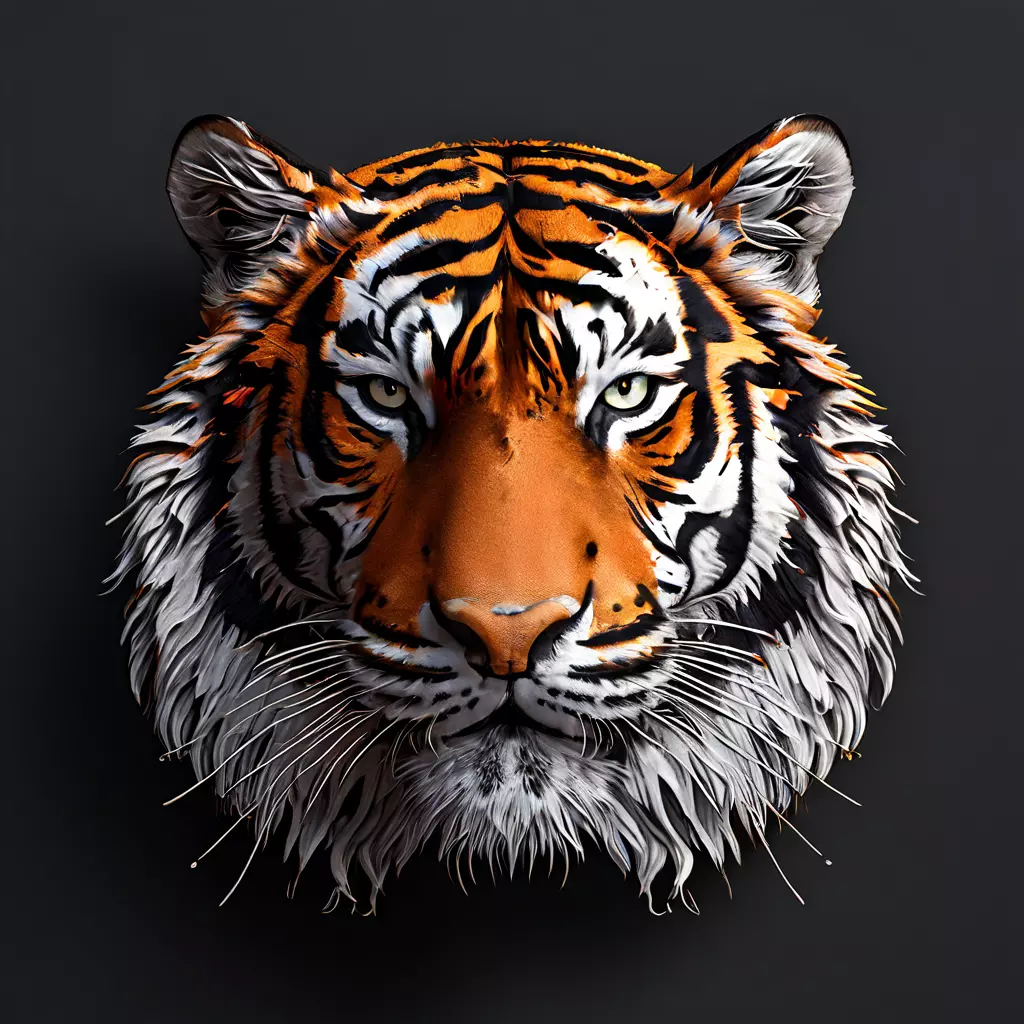 Realistic Tiger Head 3D Model Low-poly 3D model_0