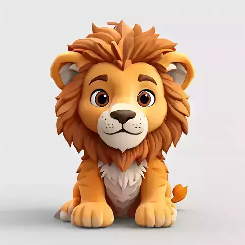 Adorable Cartoon Lion Cub 3D Model Low-poly 3D model Adorable Cartoon Lion Cub 3D Model Low-poly 3D model