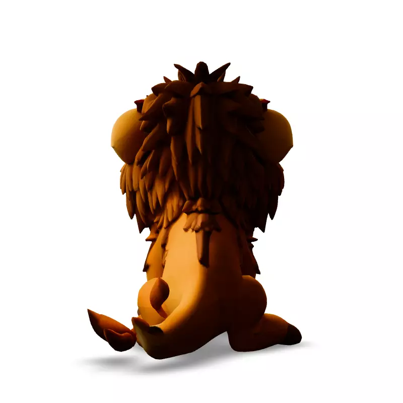 Adorable Cartoon Lion Cub 3D Model Low-poly 3D model_6