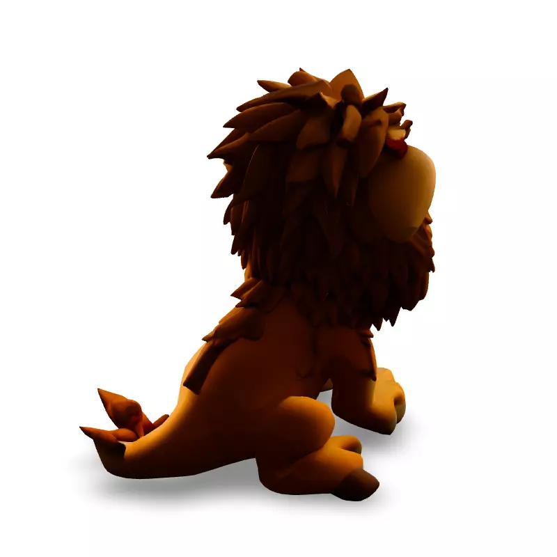 Adorable Cartoon Lion Cub 3D Model Low-poly 3D model_5