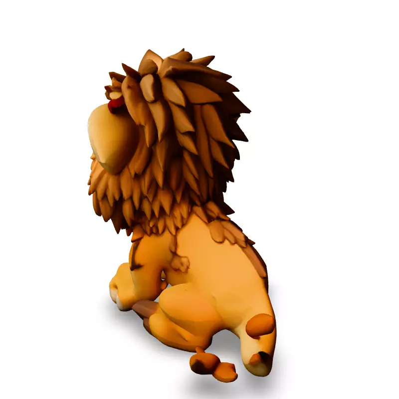Adorable Cartoon Lion Cub 3D Model Low-poly 3D model_4
