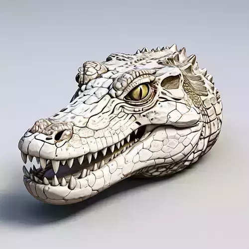 Realistic Crocodile Head 3D Model