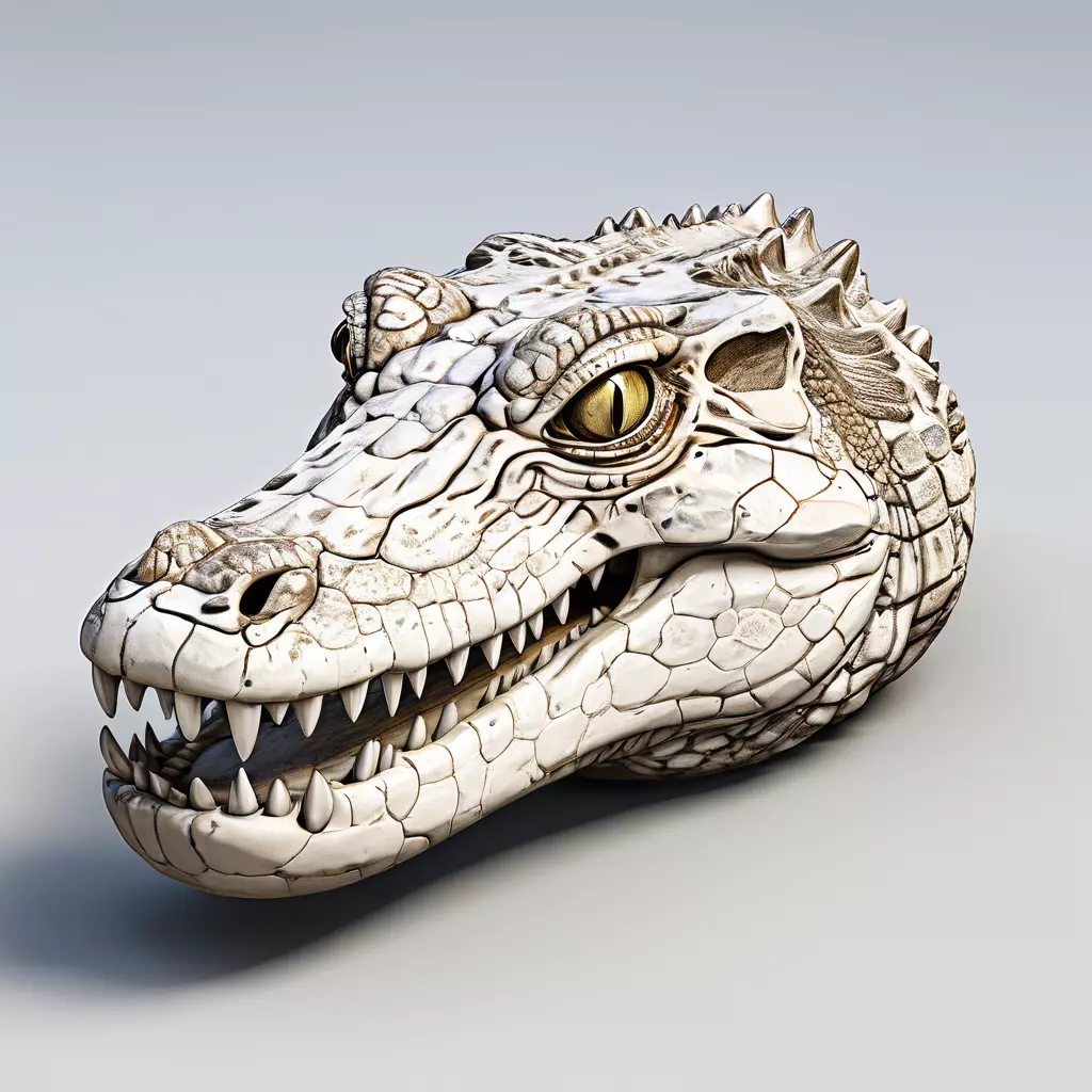 Realistic Crocodile Head 3D Model Low-poly 3D model_0