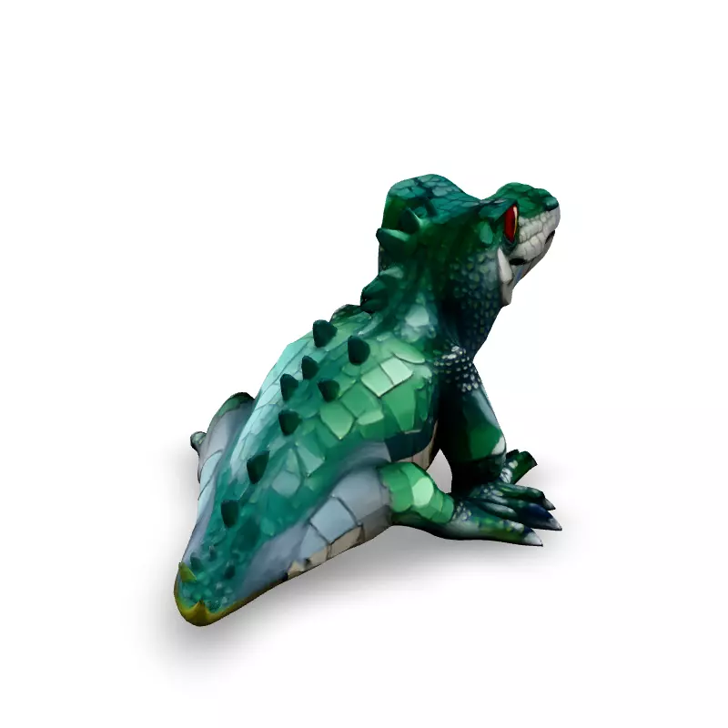 Stylized Cartoon Crocodile 3D Model Low-poly 3D model_5