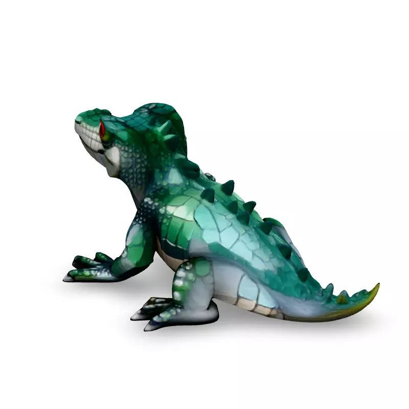 Stylized Cartoon Crocodile 3D Model Low-poly 3D model_4