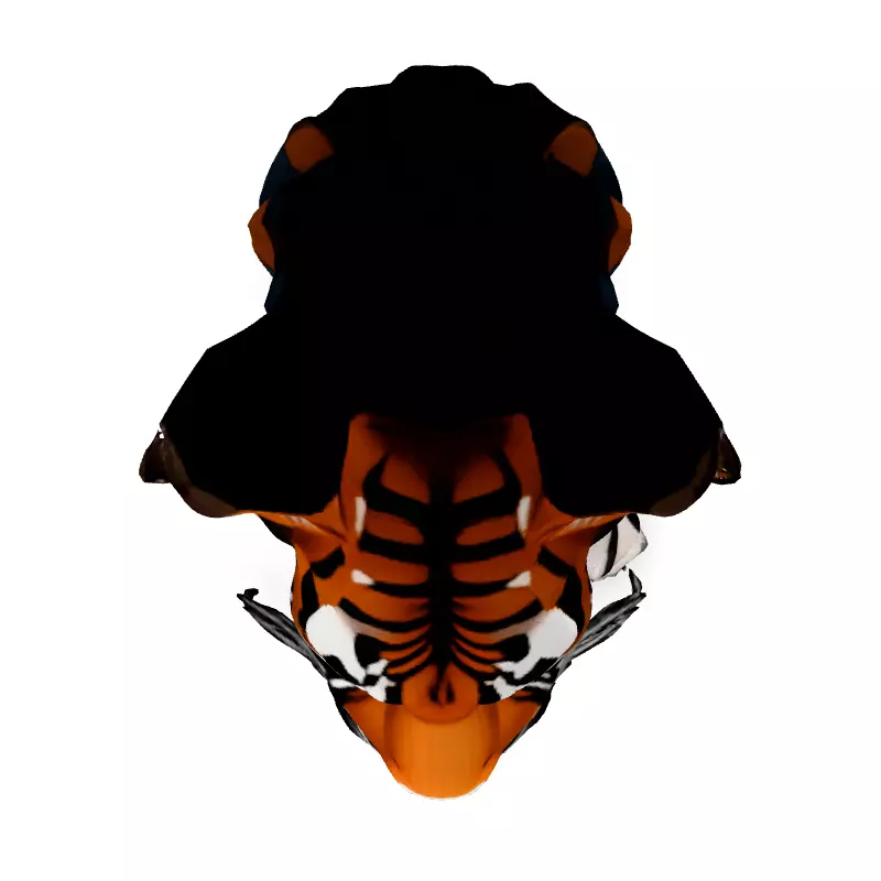 Low Poly Tiger Head 3D Model Low-poly 3D model_7