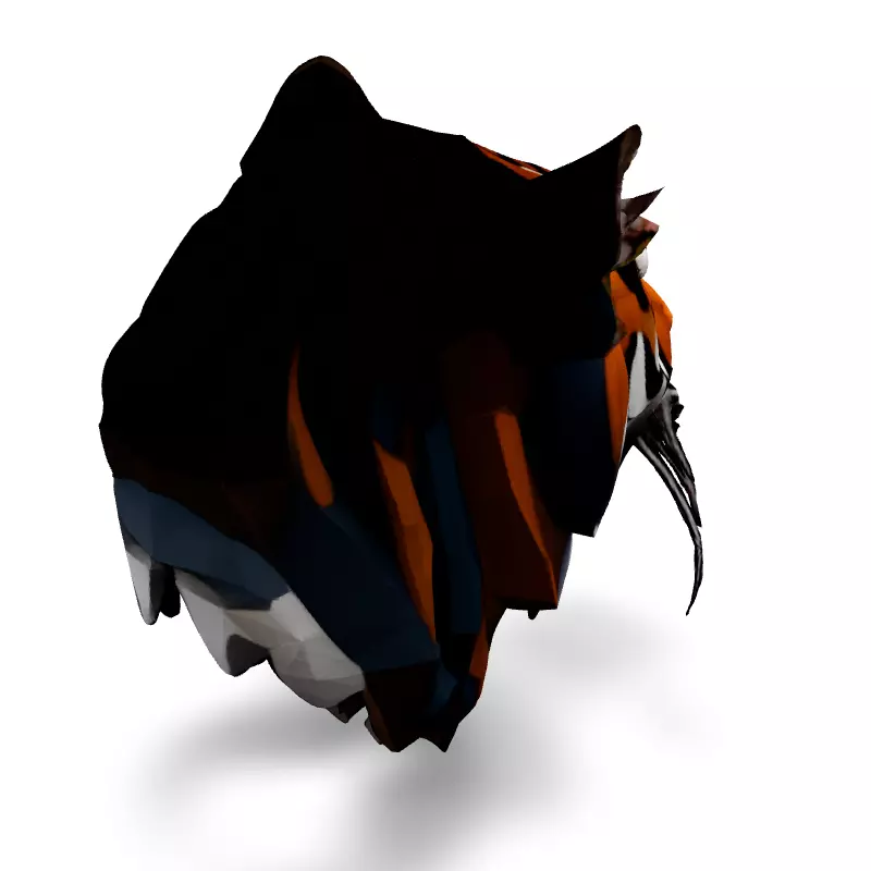 Low Poly Tiger Head 3D Model Low-poly 3D model_5