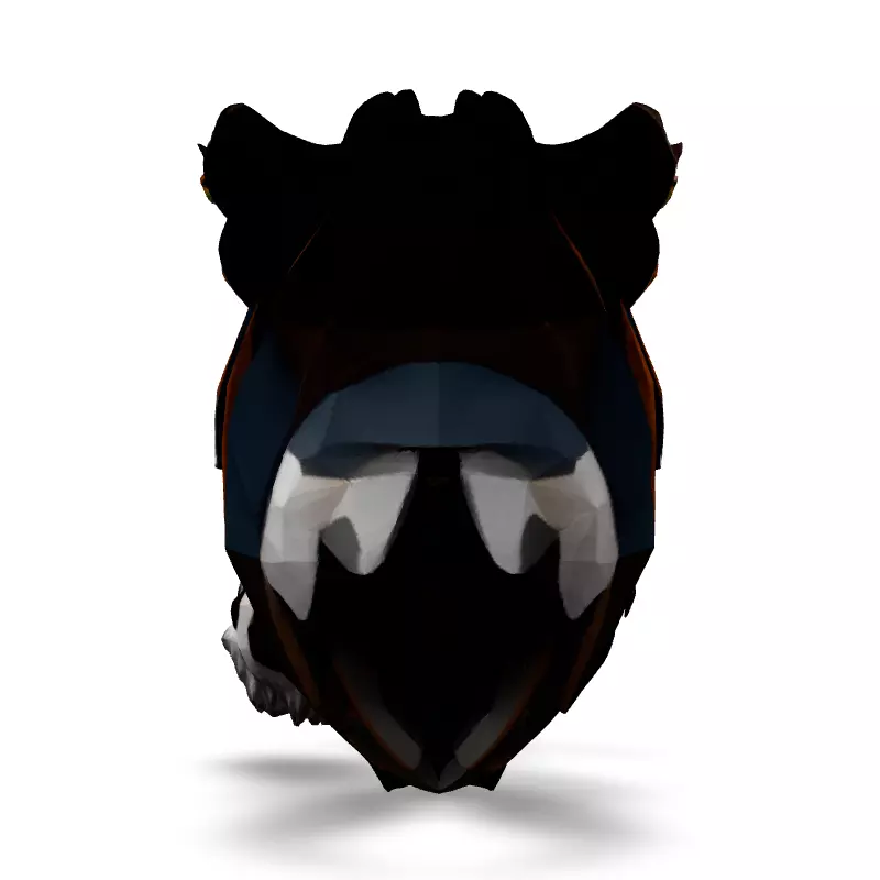 Low Poly Tiger Head 3D Model Low-poly 3D model_6