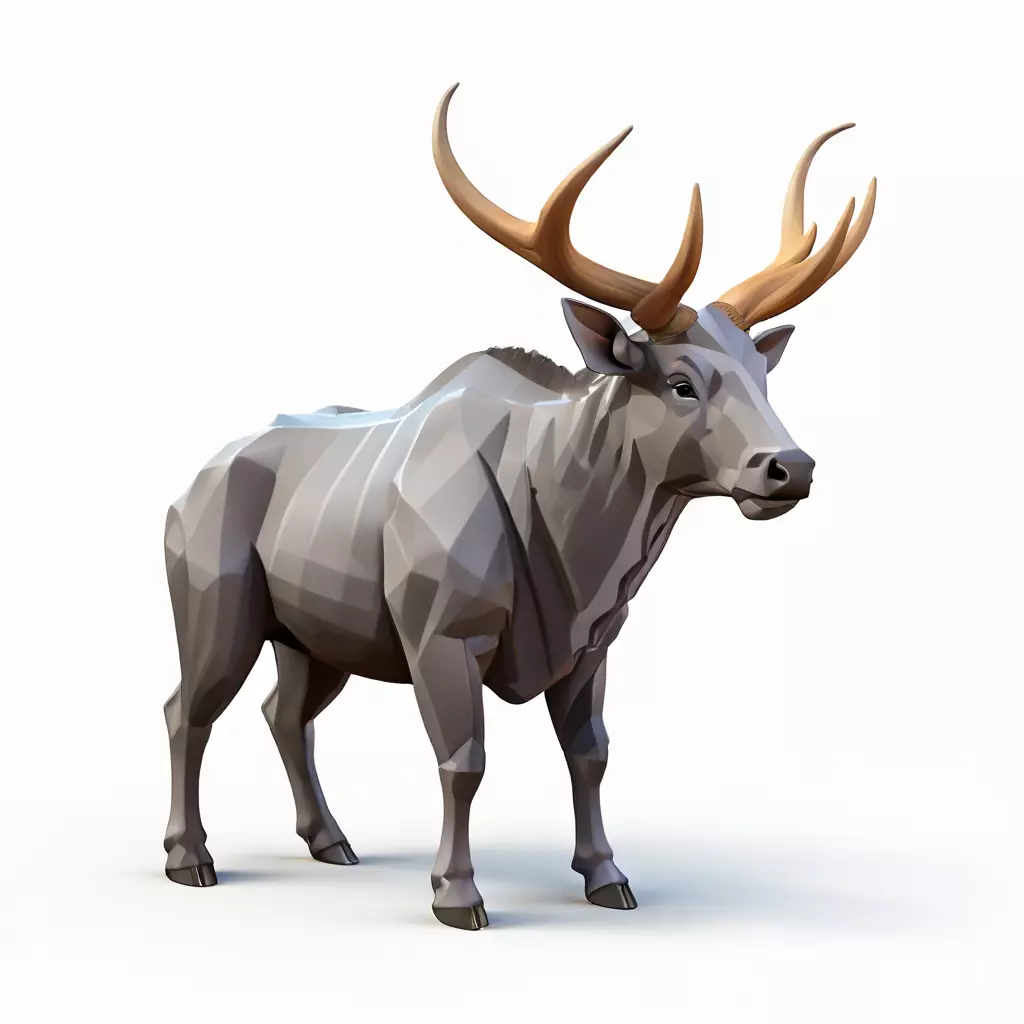 Low Poly Stylized Deer 3D Model Low-poly 3D model_0