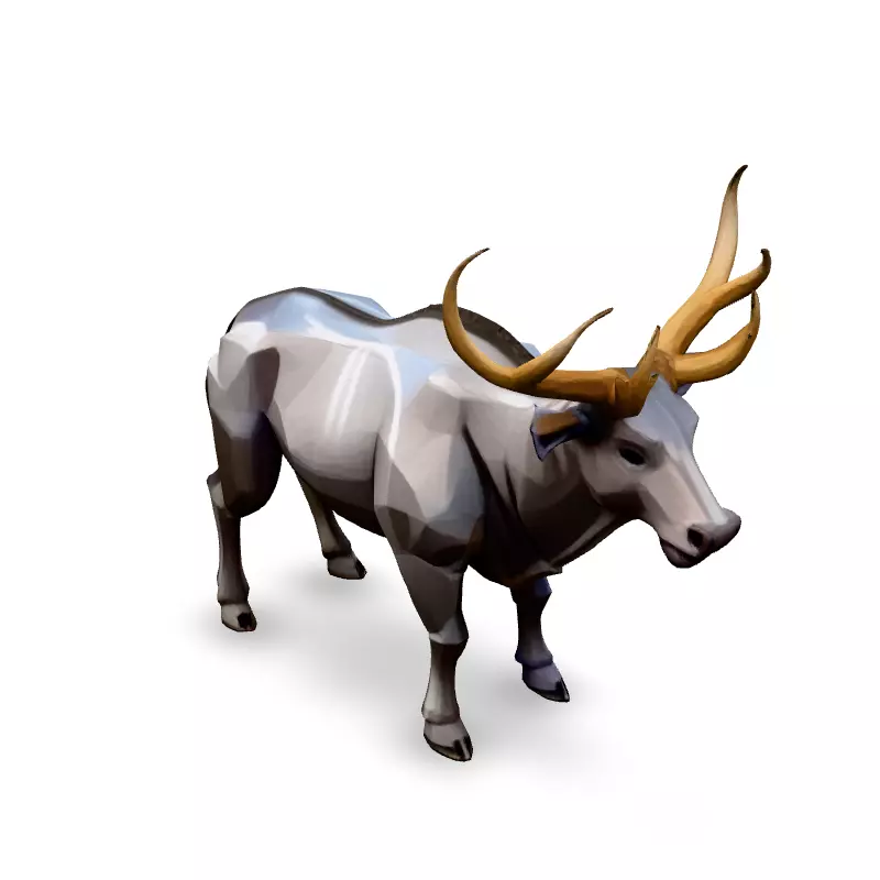 Low Poly Stylized Deer 3D Model Low-poly 3D model_2