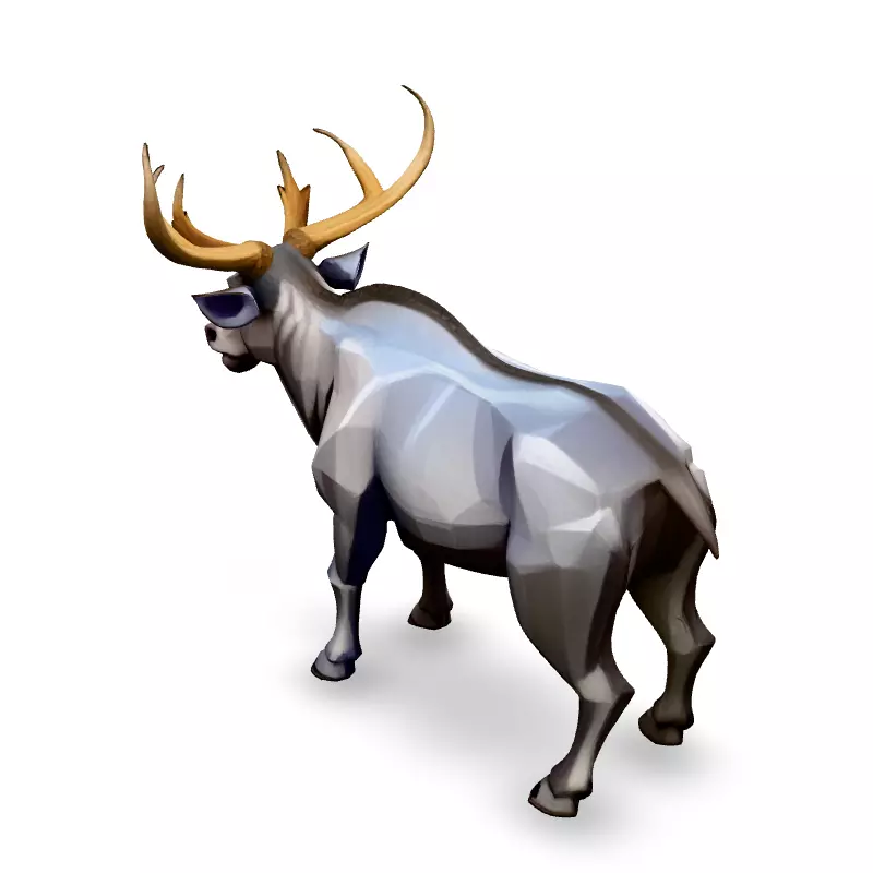 Low Poly Stylized Deer 3D Model Low-poly 3D model_4
