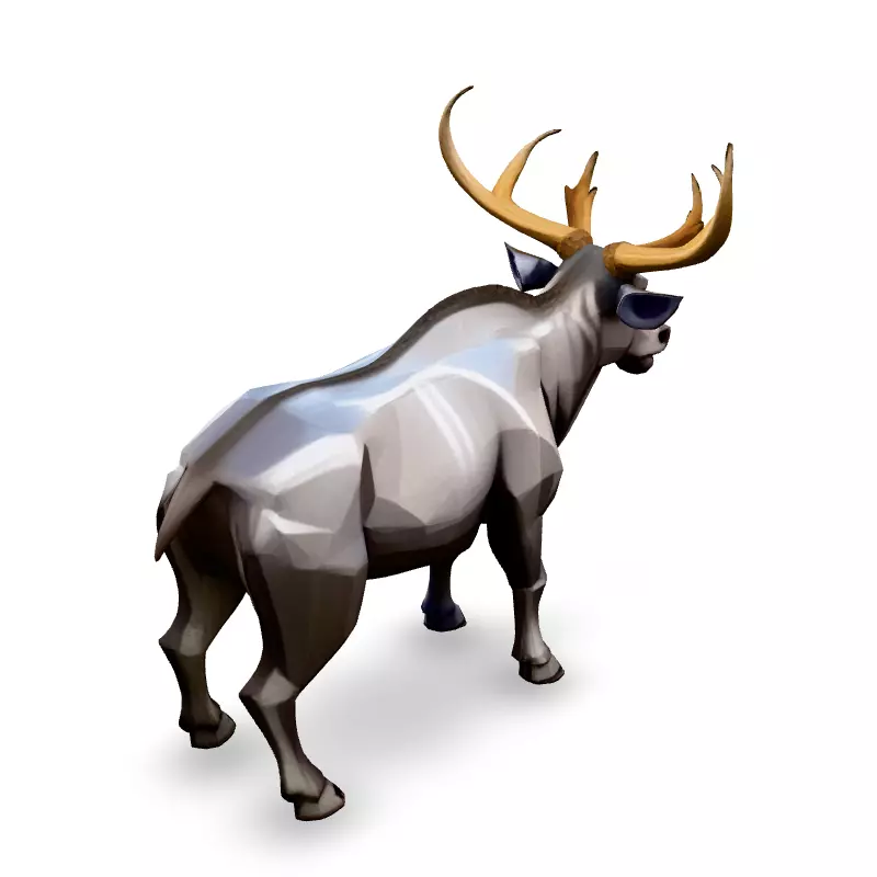 Low Poly Stylized Deer 3D Model Low-poly 3D model_5