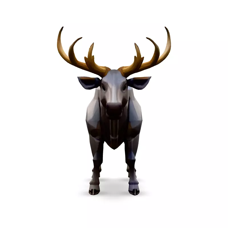 Low Poly Stylized Deer 3D Model Low-poly 3D model_3