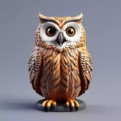 Stylized 3D Owl Model Low-poly 3D model