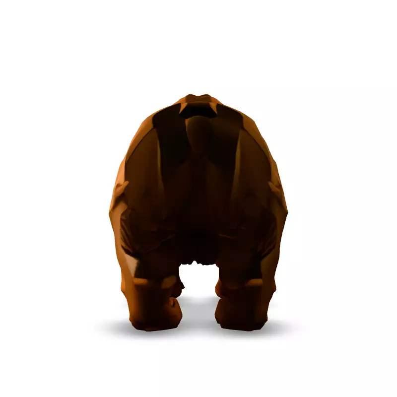 Low Poly Roaring Brown Bear Low-poly 3D model_6