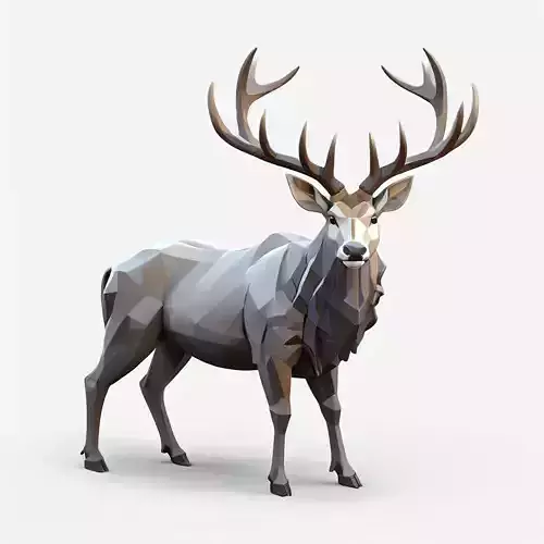 LowPoly Deer 3D Model