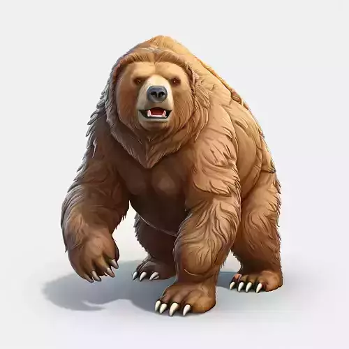 Realistic Animated Grizzly Bear 3D Model Low-poly 3D model