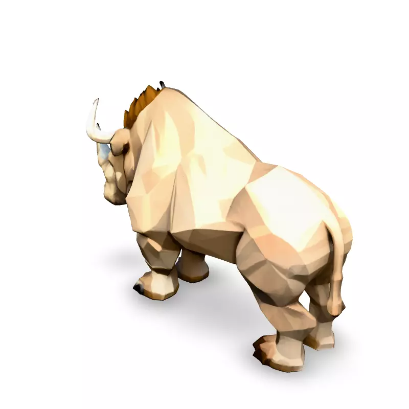 Low Poly Rhino Game Asset Low-poly 3D model_4